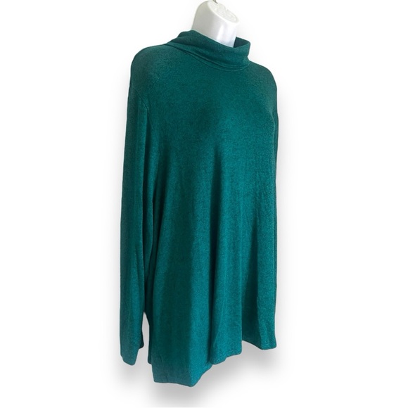 Lane Bryant Plus Size Teal Lightweight Knit Top – Stretchy Short Sleeve Blouse - Picture 4 of 4